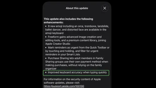 ▲蘋果稍早釋出 iOS 26.4 公測版，並在更新說明中特別提到「提升快速打字時的鍵盤準確度」。（圖／Youtube＠iDeviceHelp）