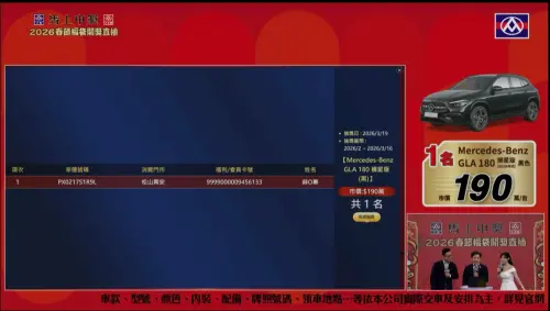 ▲市價190萬「Mercedes-Benz GLA 180」摘星版，獎落台北市「全聯松山興安門市」，幸運兒購買900元的POLER摺疊推車組。（圖／全聯）