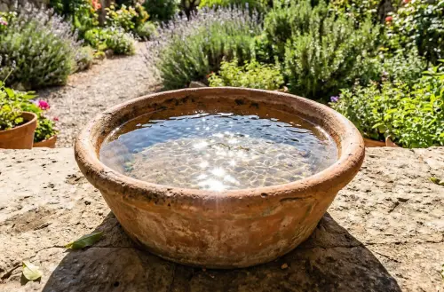 ▲在春分當天辰時上午7時～9時接一盆水水，並將其曬太陽5分鐘，這叫「引錢龍」，接著用這盆水拍拍臉頰、洗洗手，可除去霉運。（圖／Gemini生成／記者陳雅雲監製）