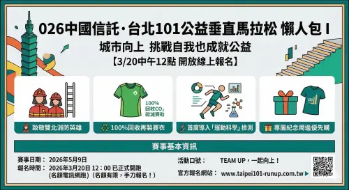 ▲2026台北101垂直馬拉松4大亮點懶人包。（圖／Gemini AI／記者路皓惟監製）