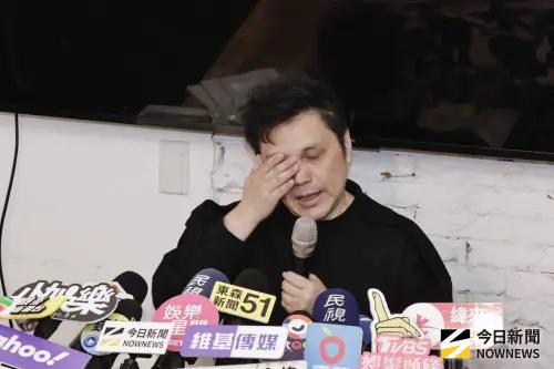 ▲男星洪誠陽日前控訴遭「地產女王」張淳淳詐騙2千萬，20日上午他召開記者會，表示起初因前輩吳宗憲來協調，才不願提起訴訟破壞和諧。（圖／記者吳翊緁攝影）