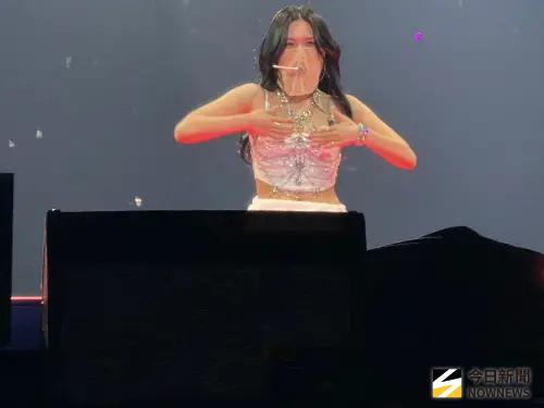 ▲Mina大巨蛋演唱會因為拔智齒臉還很腫，因此戴著面紗上場。（圖／讀者提供）