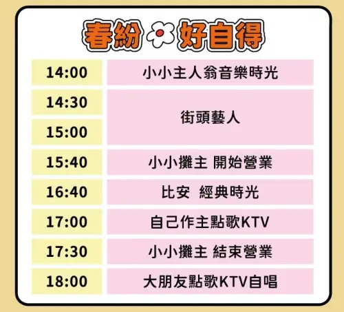 ▲「春紛好自得」表演卡司與節目表（圖／翻攝新北水漾臉書 www.facebook.com/waternewtaipei/）