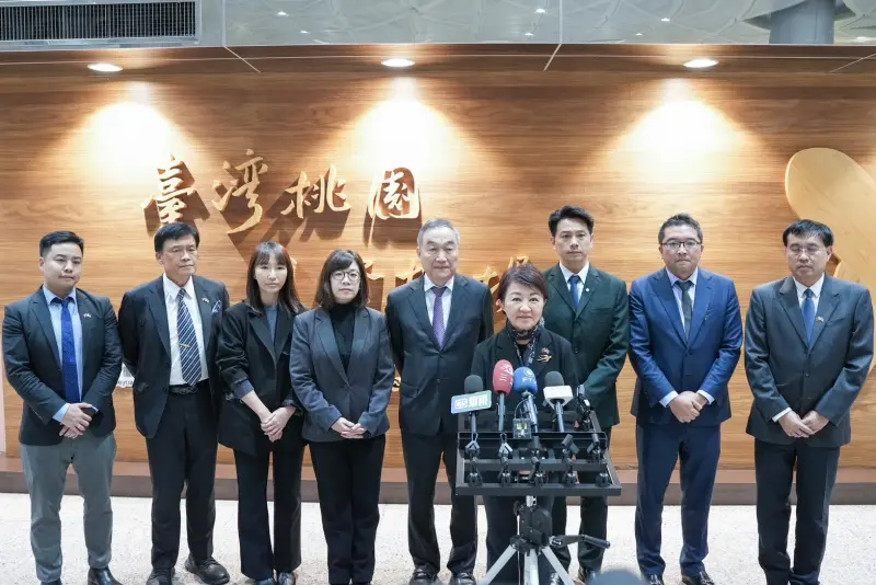    ▲台中市長盧秀燕結束為期11天的訪美行程，今天清晨返台時受訪。（圖／台中市政府提供，2026.03.21）  