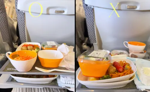 ▲曾經擔任過空姐的旅遊部落客「優尼太太」分享飛機餐盤怎麼整理，疊起來收拾是錯誤的概念，反而會造成空服員工作增多哦！（圖/FB@優尼太太）