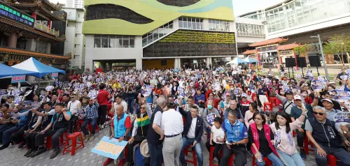 ▲江啟臣在水安宮舉行見面會，吸引上千支持者參與。（圖／江啟臣提供，2026.03.21）