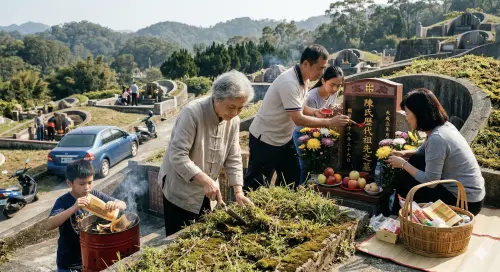 ▲民眾若發現墓地出現「求救訊號」，應盡速尋求專業處理，以免官司、病痛或破財危機接踵而至，確保家運穩固。（圖／AI製圖、記者賴禹妡製）
