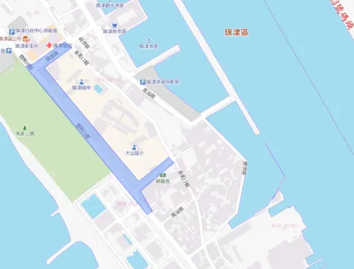 ▲高雄市旗津區3月23日停水範圍一次看。（圖／台灣自來水公司water.gov.tw/）