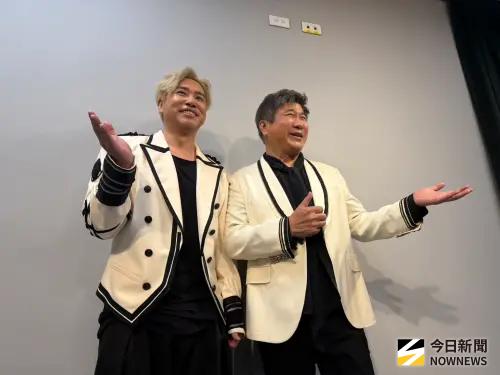 ▲胡瓜（右）、歐弟（左）在完成今日在北流中心的《鑽石舞台之夜》演唱會後，心情明顯輕鬆不少。（圖／記者李欣恬攝影）