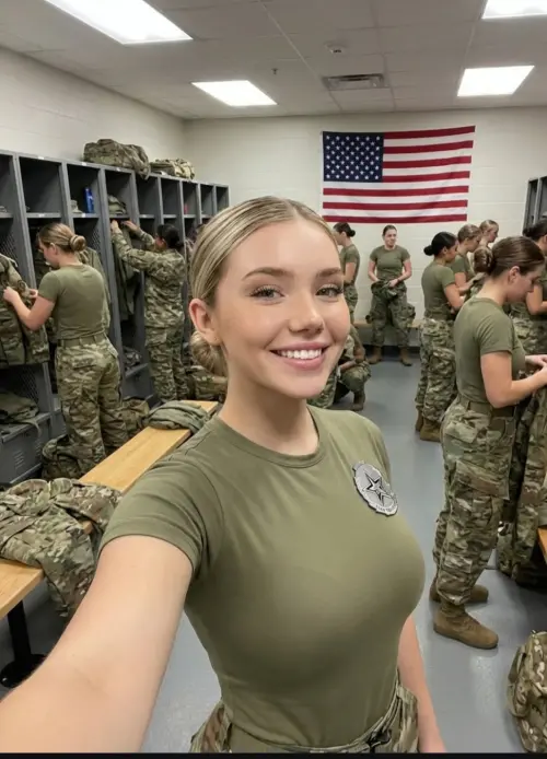 ▲自稱美軍官兵的Jessica Foster不斷釋出火辣照片，讓許多男子紛紛給出愛心留言，但全是AI假圖。（圖／翻攝自IG）