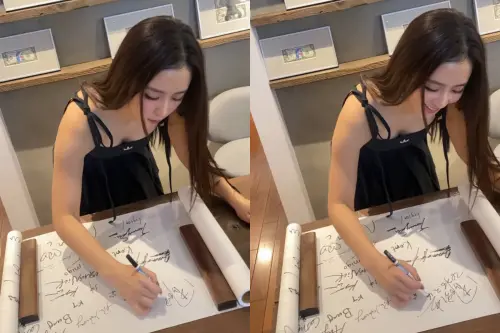 ▲周曉涵（如圖）傾身簽名的角度，神似BLACKPINK成員Jisoo。（圖／周曉涵 ᴬᴹᴬᴺᴰᴬ ᶜᴴᴼᵁ IG＠ilove7388）
