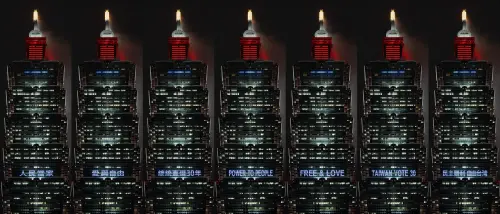 ▲台北101為呼應民主自由價值，並紀念台灣總統直選30週年的重要時刻，台北101將於今晚點燈打字。（圖／台北101提供）