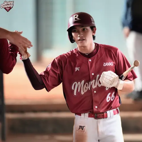 ▲何品室融官辦熱身賽打出全能身手，高機率進入樂天桃猿開季一軍名單，甚至有望角逐先發外野席位。（圖／樂天桃猿）