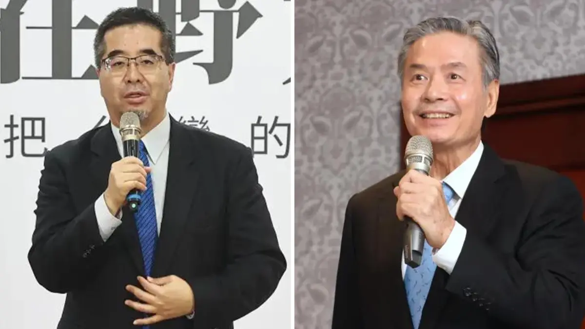 國安會前秘書長金溥聰（右）被爆銜命整頓馬英九基金會，並和國民黨副主席、前馬辦執行長蕭旭岑（左）發生衝突。（圖／記者葉政勳攝、NOWNEWS圖庫）