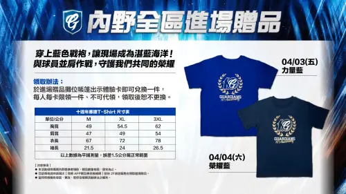 ▲富邦悍將主場開幕週，入場贈送「十週年應援T-Shirt」。（圖／富邦悍將提供）