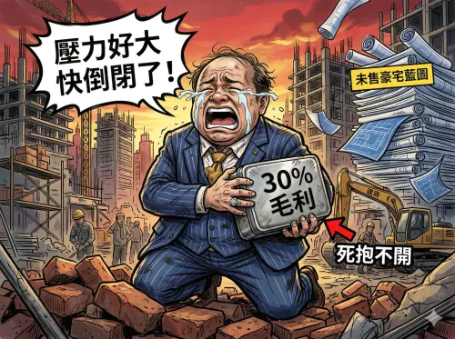 ▲房仲廖家成指建商演苦肉計，抱著30%毛利便當死不鬆手，根本不願降價讓利。（示意圖／Gemini生成／NOWNEWS監製）