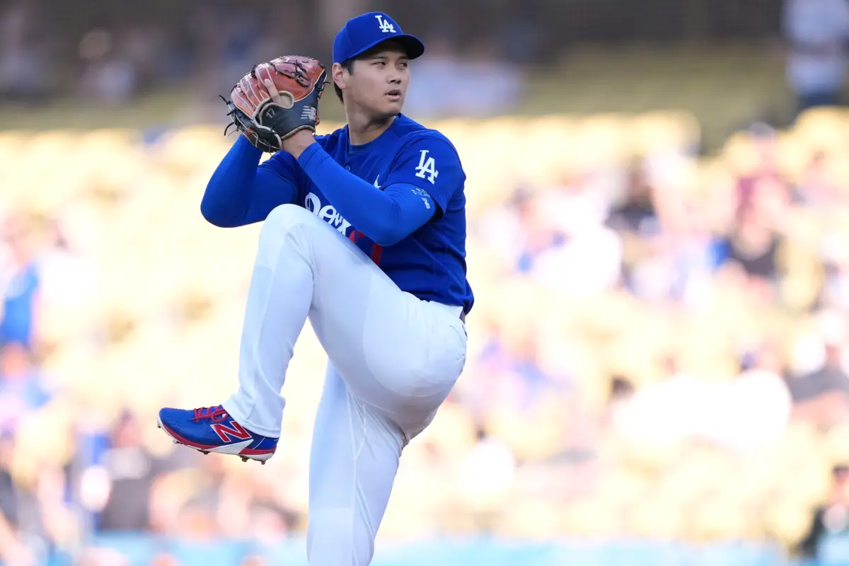 ▲洛杉磯道奇隊明星球員大谷翔平，於今（25）日對陣老東家洛杉磯天使隊的熱身賽最終戰，首度以「第1棒、投手」的真二刀流身分在道奇球場（Dodgers Stadium）先發登場。（圖／美聯社／達志影像）