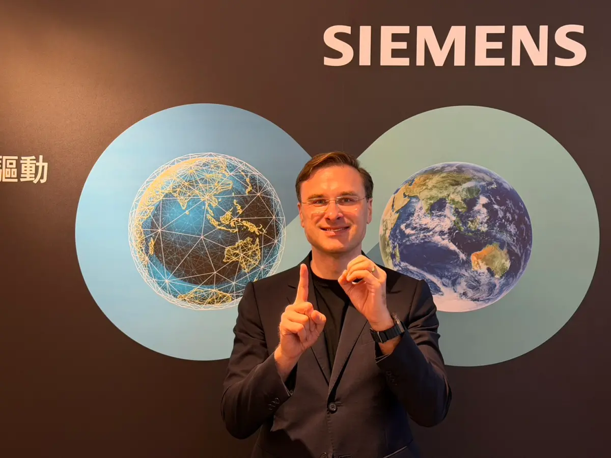 ▲台灣西門子總裁暨執行長張合翕（Frank Grunert）認為，台灣應重視再生能源，同時要省電。（圖╱記者林汪靜攝）