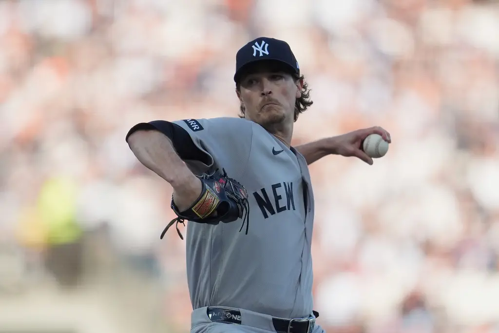 ▲洋基隊先發左投馬克斯·弗里德（Max Fried）展現絕對宰制力，主投6又1/3局無失分，僅被擊出2支安打，率領洋基隊以7：0大勝巨人，不僅為新球季奪下開門紅，更寫下多項載入史冊的輝煌紀錄。（圖／美聯社／達志影像）