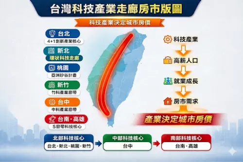 ▲吉家網董事長李同榮分析指出，科技產業走廊的佈局，將決定 2026房市 「K型分化」的上行軌道。（圖／吉家網提供）