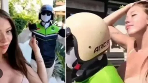 ▲三人涉嫌在當地拍攝露骨影片，包括在坎古村街頭騎乘機車並與機車騎士發生性關係。（圖／翻攝自臉書）