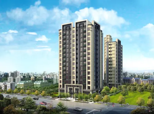 ▲建義建設推出享有淡江大橋通車紅利的八里「紐約心光」建案，圖為外觀示意圖。（圖／麗寶集團提供）