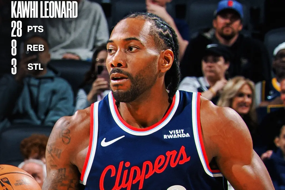 ▲雷納德（Kawhi Leonard）在比賽終了前0.4秒的後撤步跳投完成準絕殺，全場轟下28分、個人連續50場得分破20打破聯盟歷史，率領快艇最終以114：113險勝溜馬。（圖／取自NBA X）