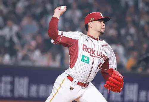 ▲樂天桃猿王牌威能帝先發5局飆出4K無失分，最終無關勝敗。（圖／記者葉政勳攝，2026.3.28）