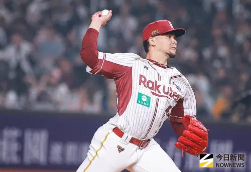 ▲樂天桃猿王牌威能帝本季第3場出賽，將先發對決味全龍。（圖／記者葉政勳攝，2026.3.28）