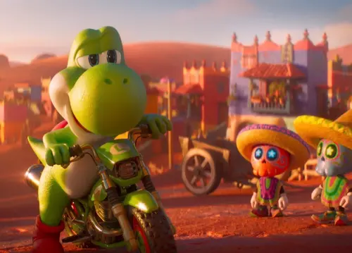 ▲耀西（左）是 《超級瑪利歐銀河電影版》登場的超人氣新角色。（圖／UIP提供）