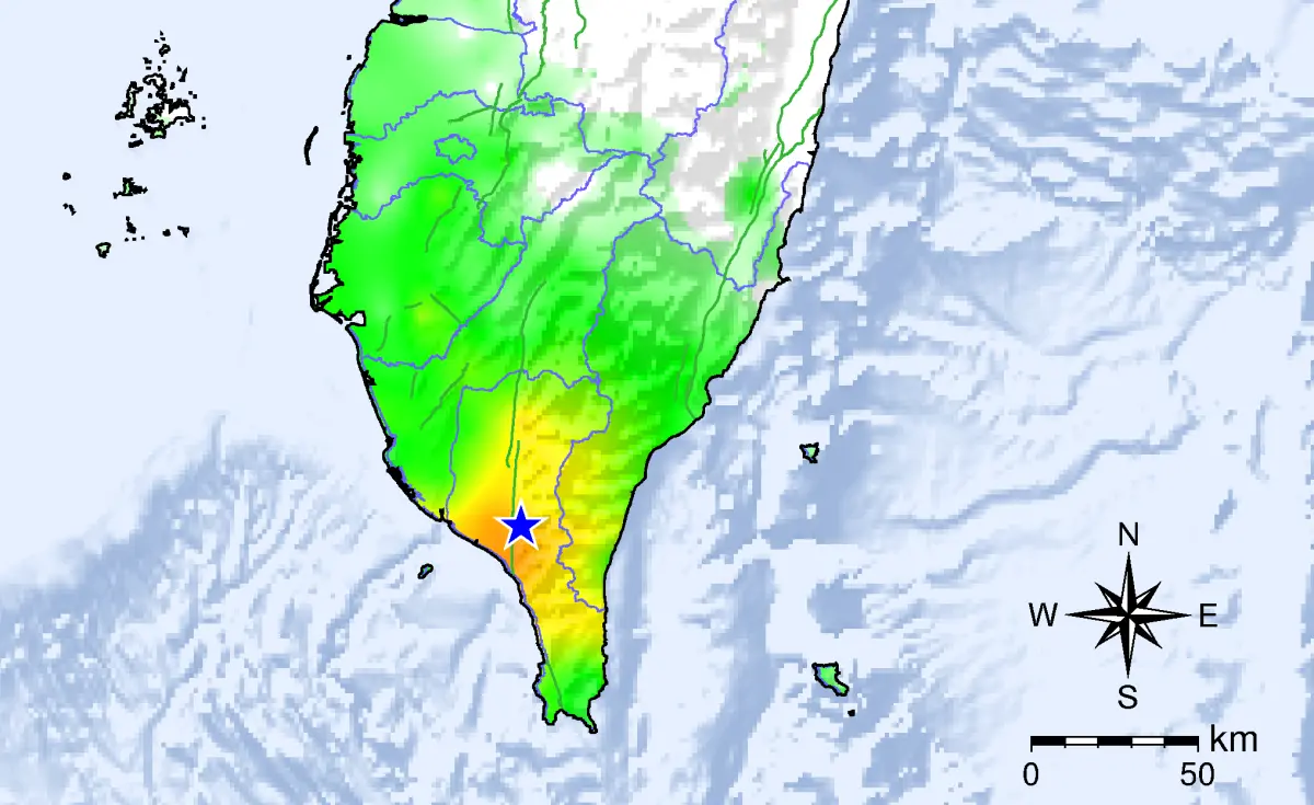 ▲今（29）日上午11時12分，屏東縣來義鄉發生芮氏規模4.7地震，震央位置相當罕見。（圖／中央氣象署cwa.gov.tw）