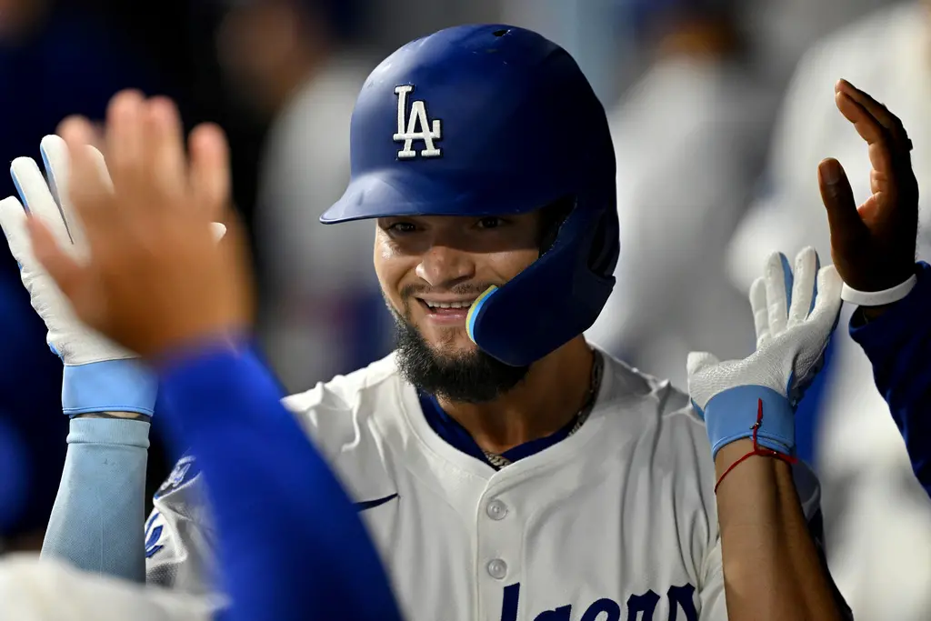 ▲洛杉磯道奇隊外野手安迪．帕赫斯（Andy Pages）去年賽季以27發全壘打打出身價，穩坐先發中外野手位置，然而關於他的長期續約談判卻遲遲沒有進展。（圖／美聯社／達志影像）