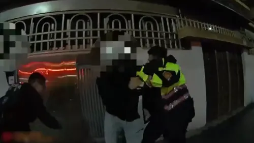 ▲蔣政（中）酒駕襲警，過往爭議再被翻出。（圖／警方提供）