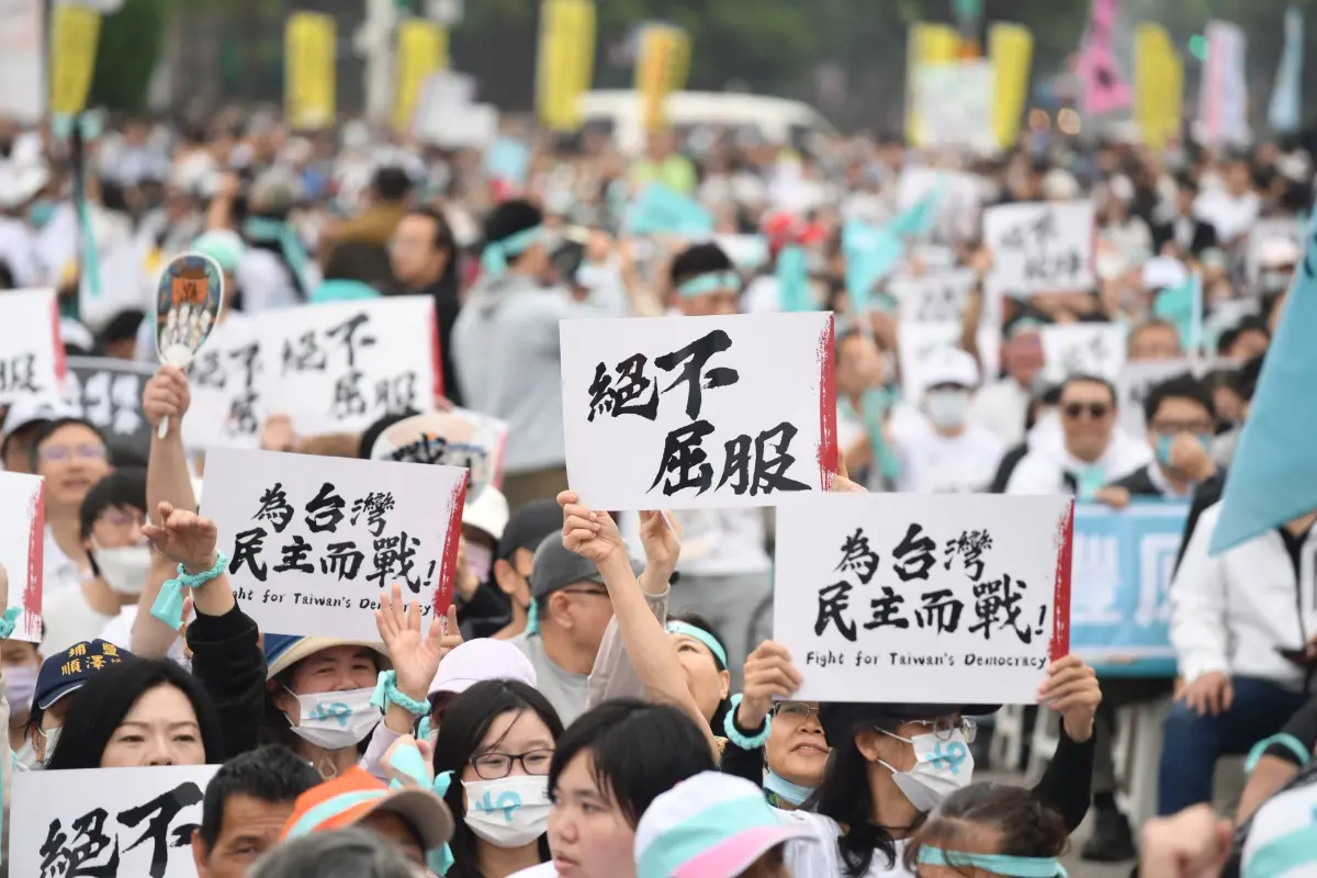 ▲民眾黨舉行「 戰！329上凱道討公道」聲援柯文哲。（圖／記者林柏年攝，2026.03.29）