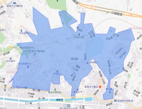 ▲基隆市3/31停水範圍一次看。（圖／台灣自來水公司water.gov.tw/）