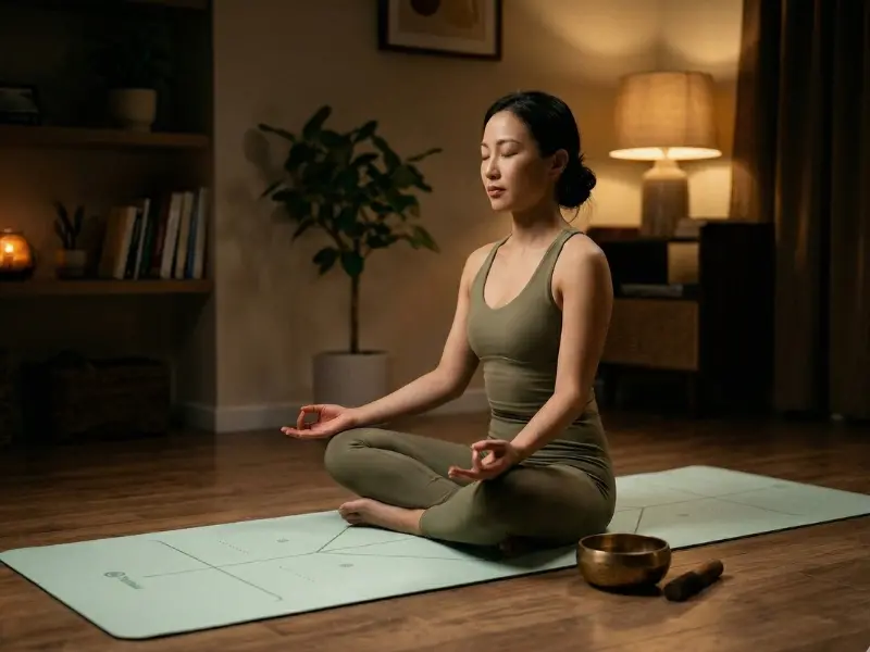 ▲近期，結合「正念」、「頌缽」與「冥想」的沉浸式瑜珈，正逐漸成為高壓族群自救的最新趨勢。（圖／Tumaz月熊提供）