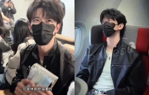 ▲鄧凱在機場被跟拍到向粉絲求饒，還在看到私生飯追到飛機上後，忍不住大翻白眼。（圖／微博@會火、微博@雨打松枝之幸福）