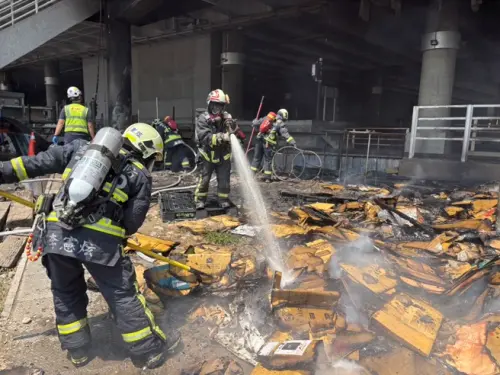高鐵站旁驚傳火警！9車20人急搶救烏日站　未波及鐵道與車站設施
