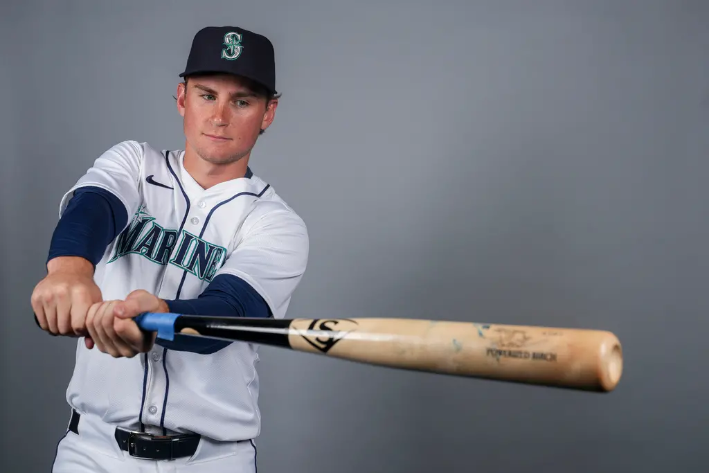 ▲年僅20歲的水手超新星愛默森（Colt Emerson）與水手隊簽下8年9500萬美元合約，打破大聯盟史上新人換約的最高紀錄。（圖／美聯社／達志影像）