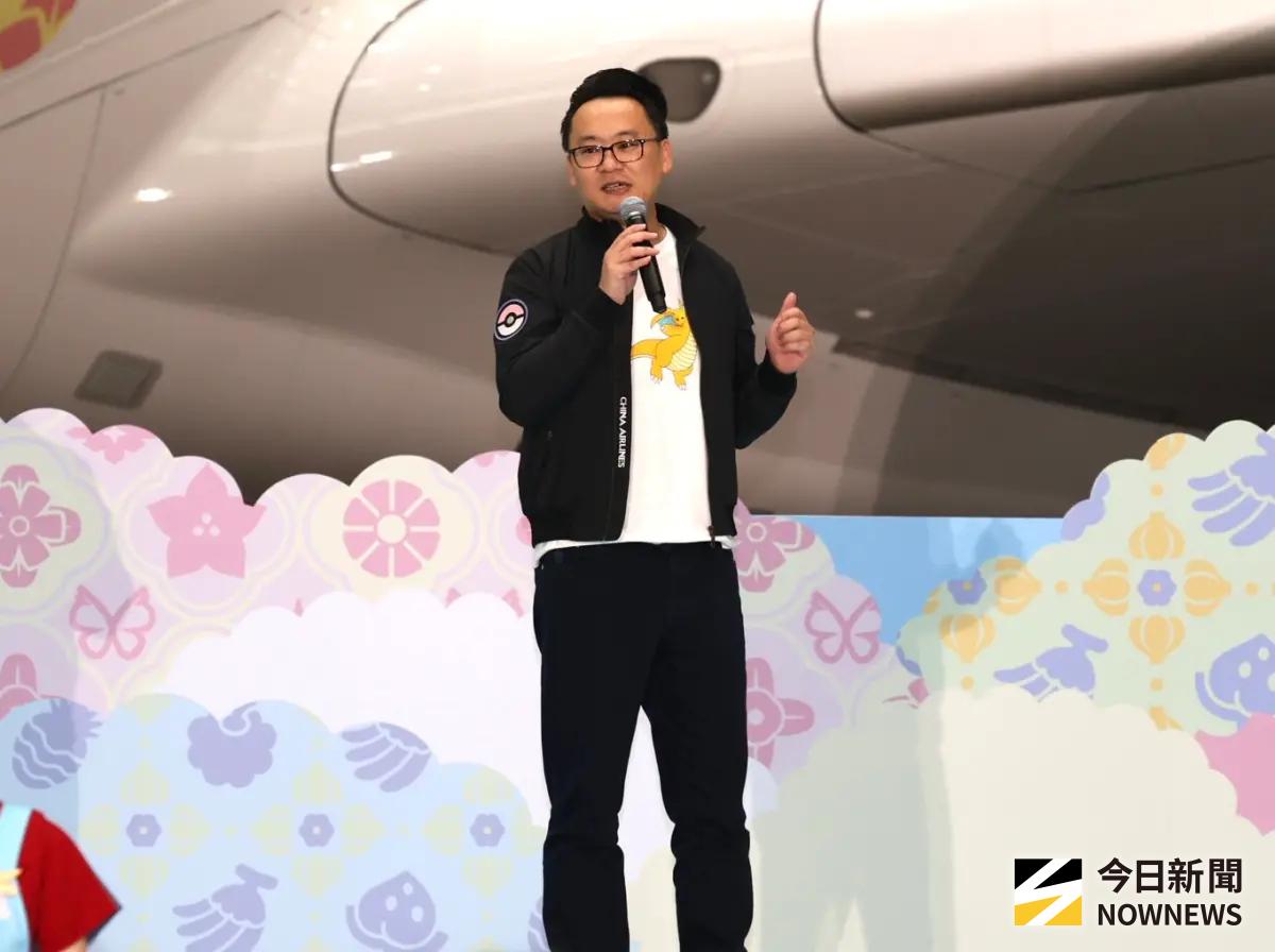 ▲華航總經陳漢銘今出席寶可夢彩繪機發布會（圖／記者朱永強）