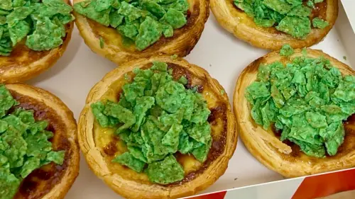 肯德基愚人節「香菜蛋撻」綠到出汁開箱！亞尼克三色豆生乳捲迎戰