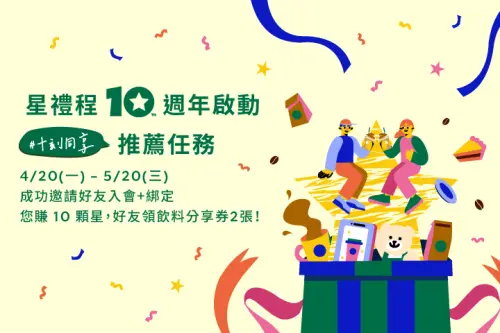 ▲星巴克買一送一！推薦好友加入會員，就能一招爽領「飲料好友分享券2張」。（圖／星巴克提供）