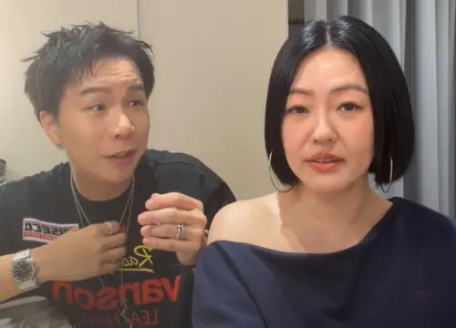 ▲小S（右）、派翠克（左）今日開直播，透露在室外錄製首集《小姐不熙娣》時，遇到很多人鼓勵，讓她忍不住淚崩。（圖／翻攝自小S IG@elephantdee）