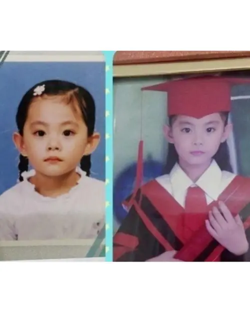 ▲小時候的子瑜一對招風耳相當明顯，長相可人、膚色較為黝黑。（圖／twicesquare IG）