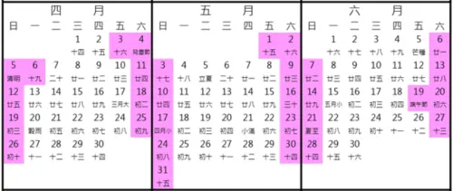 ▲2026年5月行事曆，可見5月1日為國定假日。（圖／行政院人事行政總處）