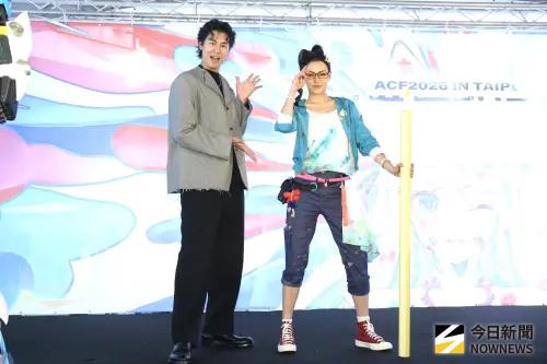▲風田（左）跟焦曼婷出席《2026 A.C.F 秋葉原動漫祭in TAIPEI》。（圖／記者邱曾其攝）