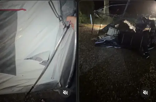 露營8年首見！苗栗狂風吹殘帳篷、苦主哭回家　眾驚：這頂竟穩住