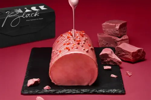 ▲亞尼克2026母親節「「亞尼克生乳捲-紅寶石巧克力脆皮」」華麗開吃。（圖／亞尼克提供）