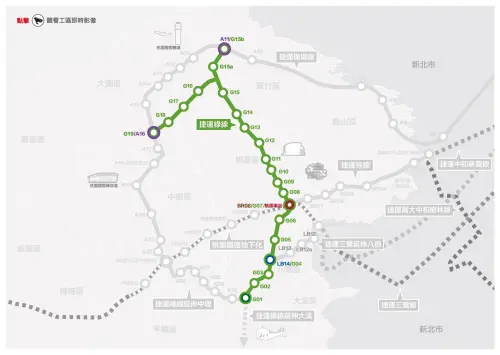 ▲桃園捷運綠線路線圖。（圖／翻攝自桃園市政府捷運工程局官網dorts.tycg.gov.tw）