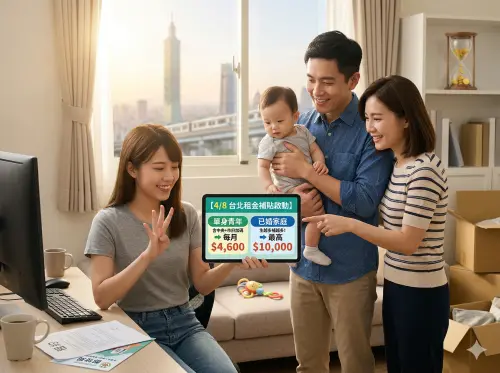 台北租屋補助4/8加碼！這類人領1萬、單身4600　申請時間方式速看